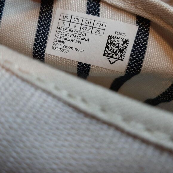 Tom's Bota Beige Canvas Lace Up Shoes sz W 11 - Picture 6 of 6